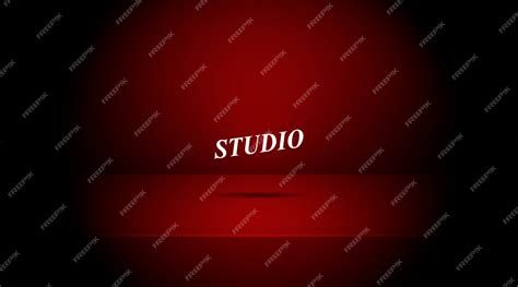 Premium Vector Empty Vivid Red Color Studio Table Room