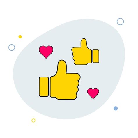 Premium Vector Thumb Up And Heart Icon Vector Like And Love Icon