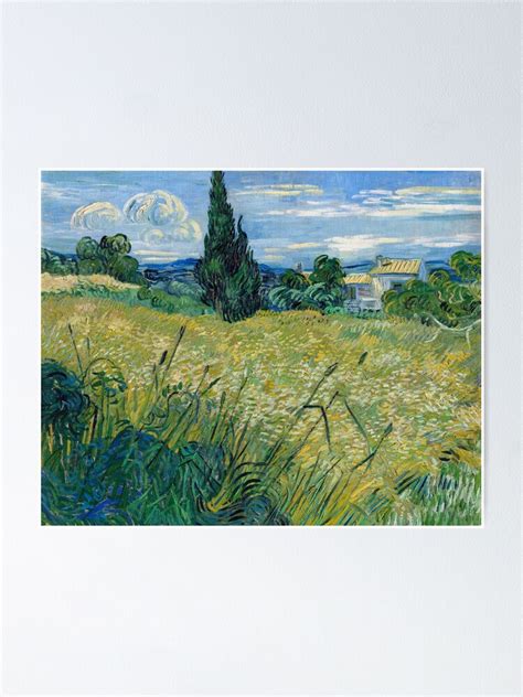 P Ster Campo De Trigo Verde De Vincent Van Gogh Con Cipreses De