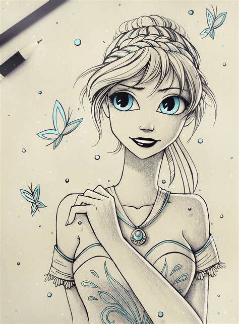 Pencil Sketches Of Disney Princess Capturing Timeless Magic