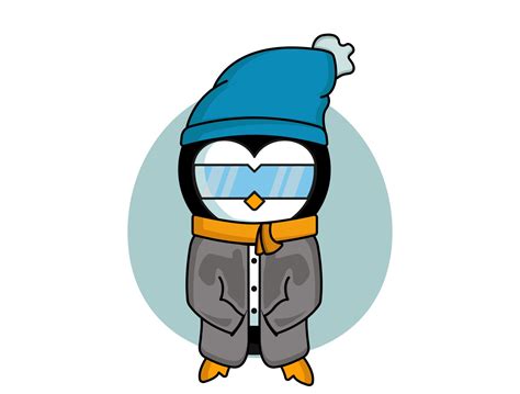 Winter penguin cartoon character illustration by ahmad sobahus (asobahus@gmail.com) on Dribbble