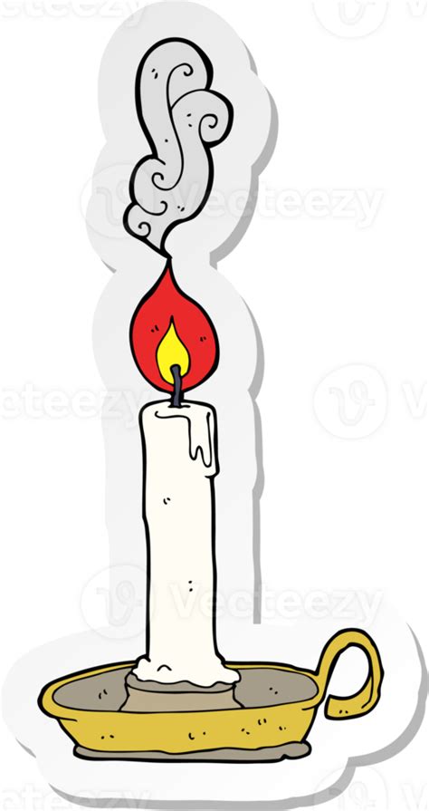 Sticker Of A Cartoon Burning Candle 45052814 PNG