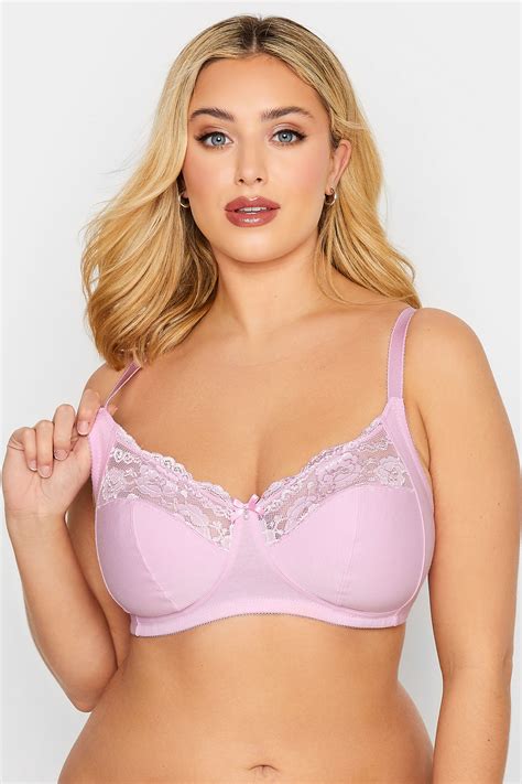 Plus Size Yours 2 Pack Pink And White Non Padded Non Wired Full Cup Bras Yours Clothing