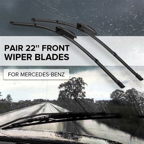 Pair 22 Inch Front Wiper Blades Set Replacement For Mercedes Benz C