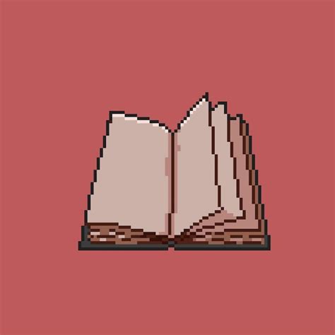 Premium Vector Empty Opened Book In Pixel Art Style Acompanhe A