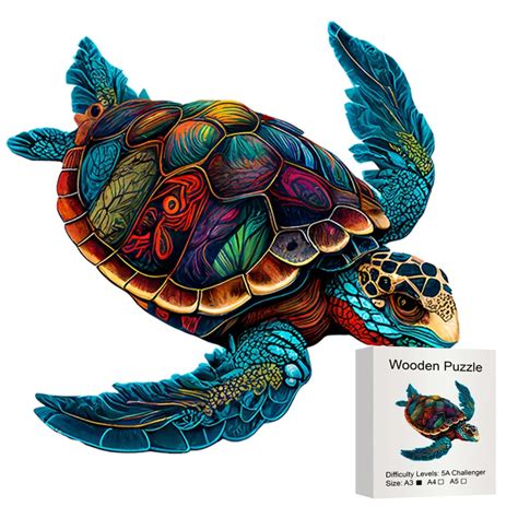 Puzzle De Tortue De Mer En Bois Pi Ces De Forme Unique Jouets Pour