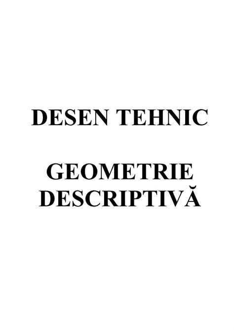 PDF Carte De Desen Tehnic Si Geometrie Descriptiva DOKUMEN TIPS