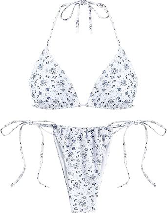 Amazon Zaful Triangle Bikini For Women Piece Halter Bikini Sets Sexy High Cut Bathing