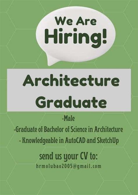 We Are Hiring Architecture Graduate