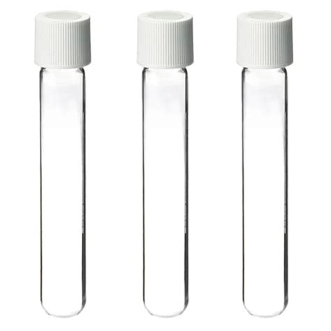 Ml Mm Glass Test Culture Tube With Screw Cap Water Analysis Cod