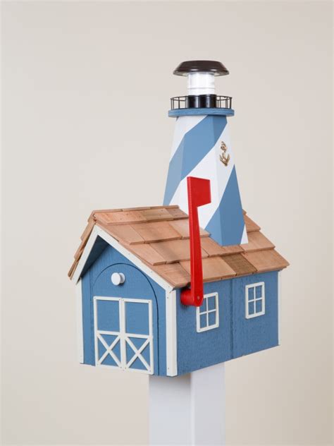 Lighthouse Mailbox with solar light - Carriage House Furnishings