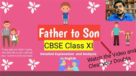 Father To Son CBSE Class 11 Hornbill I Line By Line Explanation And