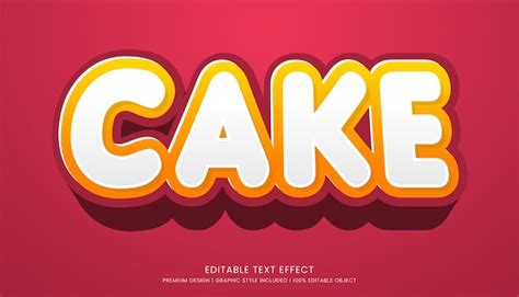 Premium Vector Cake Text Effect Template Editable Design For Business