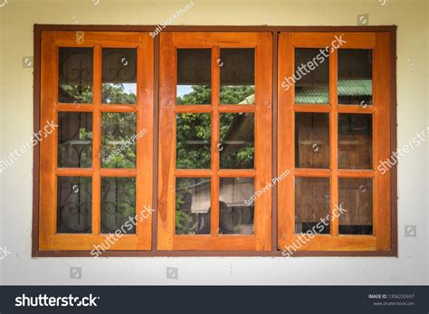 Old Glass Window Wooden Frame On Stock Photo 1356232697 | Shutterstock