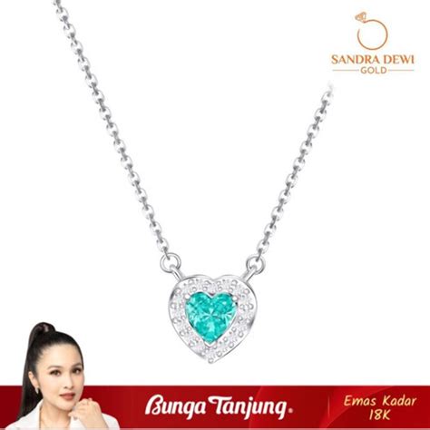 Promo KALUNG PRINCESS COLOR GREEN SANDRA DEWI EMAS 18K BUNGA