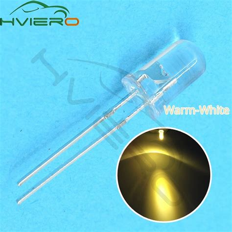 500Pcs 5mm Round Warm White Super Bright Light Diode LED Bulbs