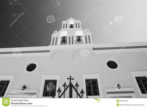 Greek Orthodox White Church With A Bell Tower Stock Photo Image Of