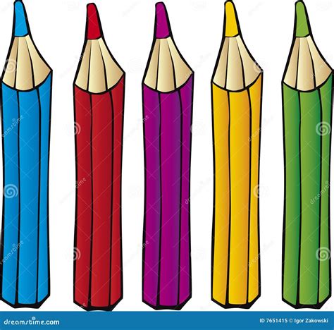 Crayons Pencils Stock Vector Illustration Of Witty Pink