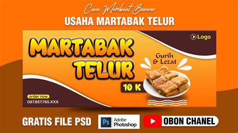 TUTORIAL DESAIN BANNER USAHA MARTABAK TELUR YouTube