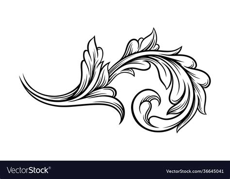 Baroque Scroll As Element Ornament And Graphic Vector Image