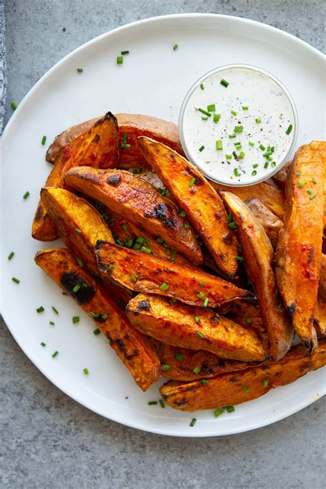 Harissa Roast Sweet Potato Wedges With Garlic Herb Aioli