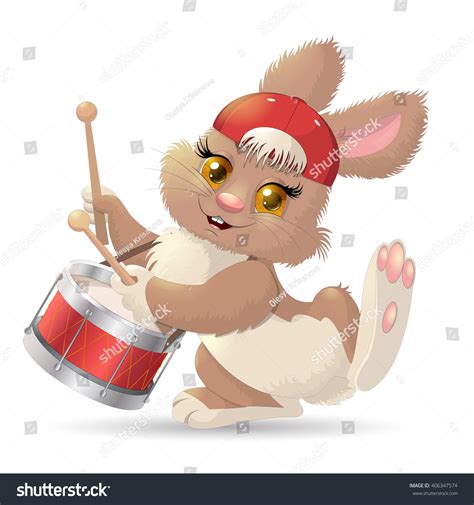 Cartoon Rabbit Musician Vector Stock Vector Royalty Free 406347574