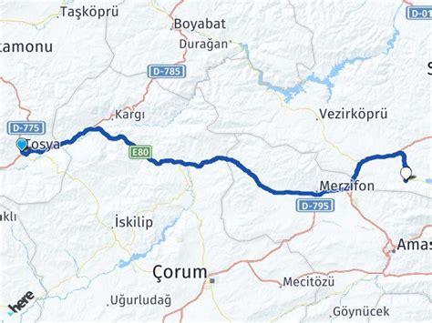 Kastamonu Tosya Ladik Samsun Aras Ka Km Yol Tarifler Saat