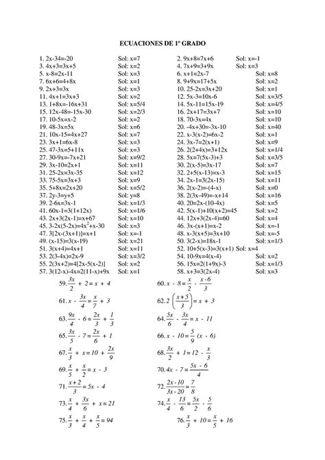 Ecuaciones con solucion 11324462424993 ECUACIONES DE 1º GRADO 2x 34