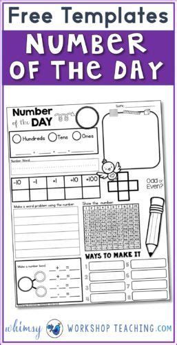 Use These Free Number Of The Day Templates Every Day With A Different