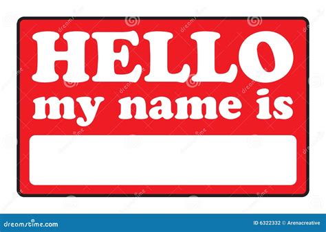 Hello My Name Is Tags Stock Vector Illustration Of Name 6322332