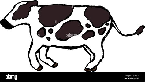 This Is A Illustration Of Realistic Hand Painted Holstein Cow Stock Vector Image And Art Alamy