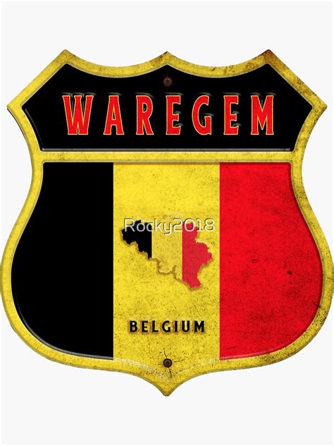 "Waregem Belgium coat of arms flags design" Sticker by Rocky2018 | Redbubble