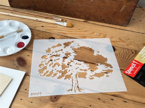 Oak Tree Stencil (8.5″x11″) | Stencil 1