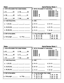 Daily Math Spiral Review For Second Grade Week 1 Daily Math Math