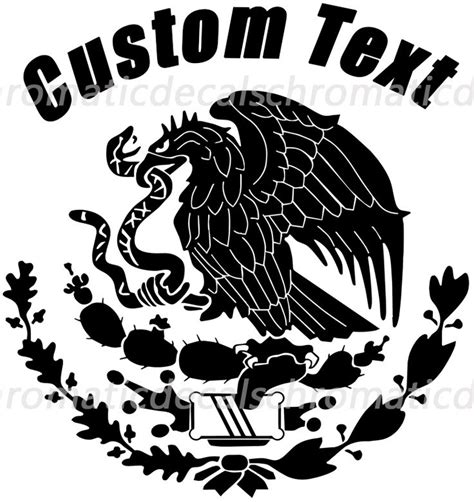 Mexican Flag Logo Decal With Custom Text Mexican Flag Eagle Etsy