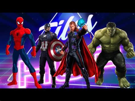 Captain America Hulk Tor Spaider Man Tiles Hop Edm Rush Youtube