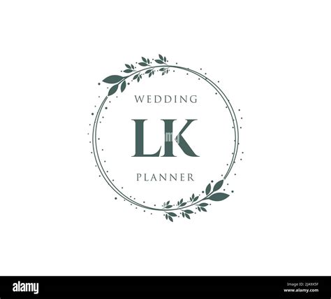 Lk Initials Letter Wedding Monogram Logos Collection Hand Drawn Modern