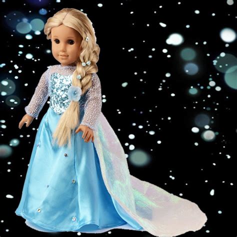 Disney Frozen Elsa Sparkle Princess Dress For American Girl Doll