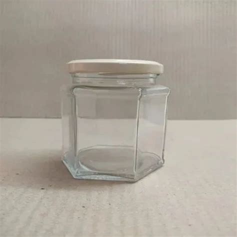 Ml Hexagonal Glass Jar For Food Storage At Rs Piece In Firozabad