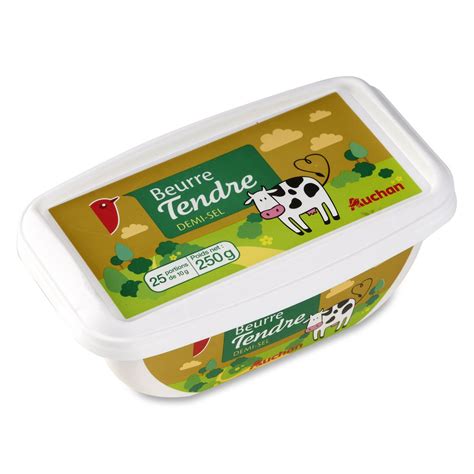 AUCHAN Beurre Tendre Demi Sel 250g Pas Cher Auchan Fr