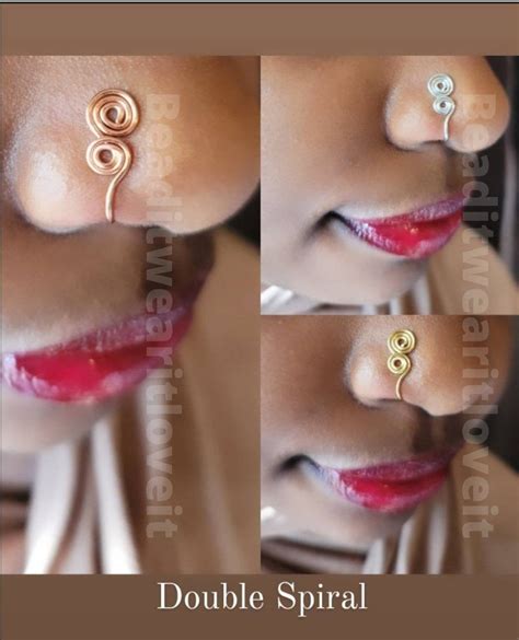 Spiral Nose Rings Nose Cuff Afrocentric Nose Jewelry Etsy