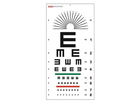 Optometric Chart Sloan 6m 23x35 5cm Mediworld Ltd