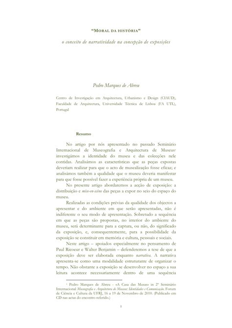 PDF Moral da História o conceito de narratividade na concepção de