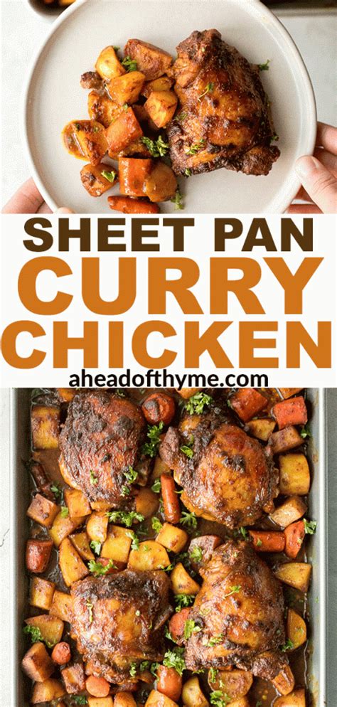 Sheet Pan Curry Chicken And Vegetables Ahead Of Thyme