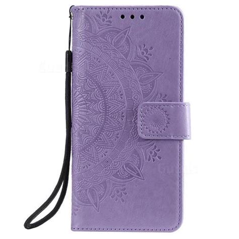 Intricate Embossing Datura Leather Wallet Case For Huawei Y