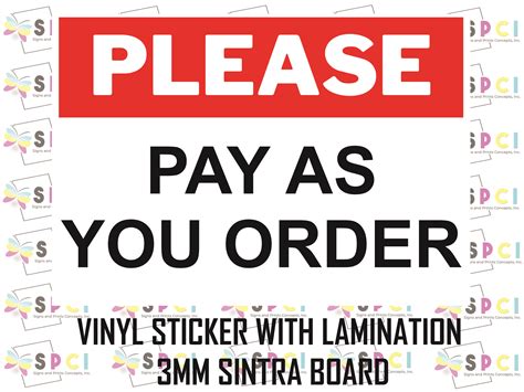 PLEASE PAY AS YOU ORDER SIGNAGE Lazada PH