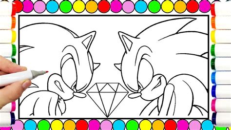 Sonic Vs Shadow Coloring Pages Sonic Team Sonic The Hedgehog Teils Amy Rose Knuckles Draw