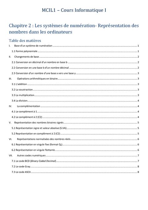 SOLUTION Ch02 Repr Sentation Des Nombres Dans Les Ordinateurs Les Syst