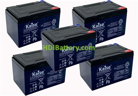 Kit 5 Baterías Agm Kaise Kb1212ev 60 Voltios 12 Amperios