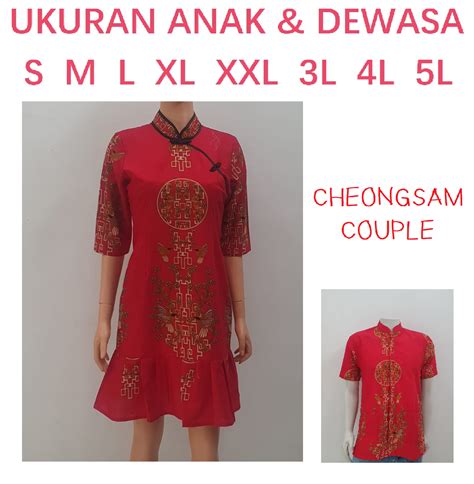 Baju Imlek Sincia WANITA Cheongsam Qipao Couple Pasangan Cewek Acara